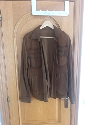 Chaqueta fina piel Massimo Dutti Marrón