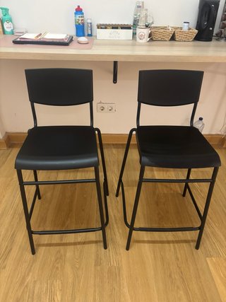 Juego de 2 Sillas Altas Negras