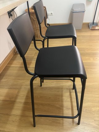 Juego de 2 Sillas Altas Negras