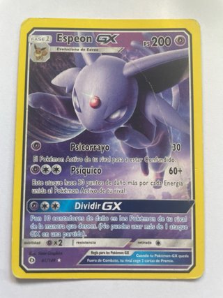 Carta Pokémon Espeon GX Fase 1