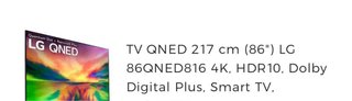 LG 86QNED816 QNED 86” 4K 120Hz HDMI 2.1 Smart TV,