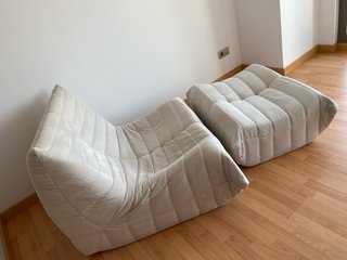 Sillón Togo Beige con Reposapiés