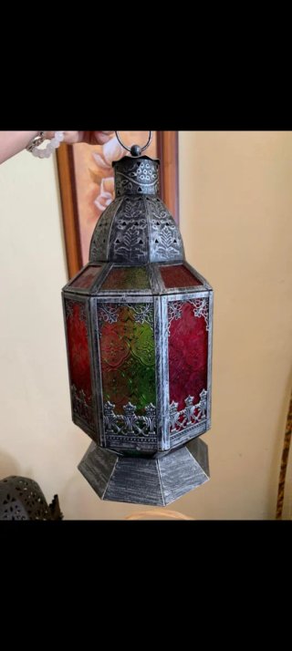 Farol Marroquí Forja y Cristal