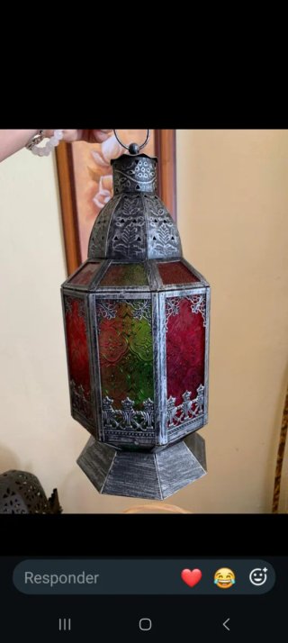 Farol Marroquí Forja y Cristal