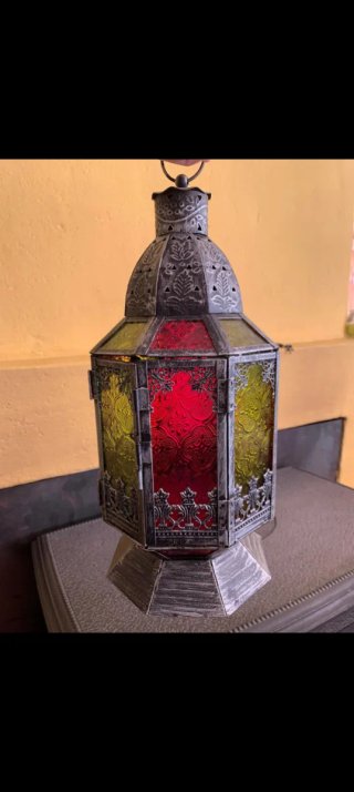 Farol Marroquí Forja y Cristal
