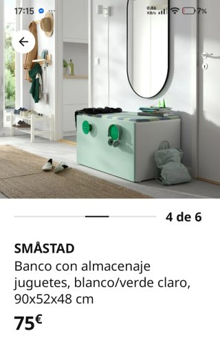 Baúl Ikea verde y multicolor