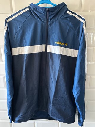 Cortavientos Adidas Azul y Blanco