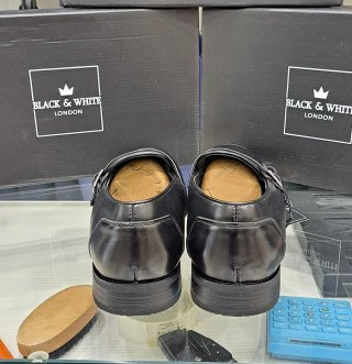 Scarpe uomo doppia fibbia nere tg 43 similpelle