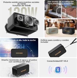 Altavoz Portátil Doogee Field Rush 130W