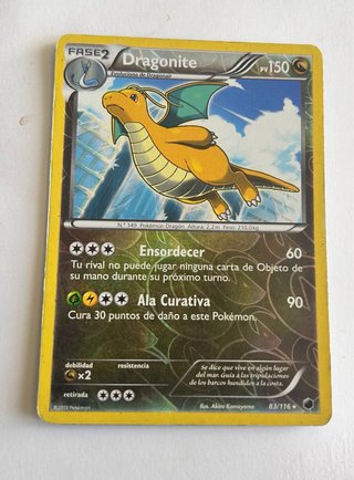Carta Pokémon Dragonite 83/116 Fase 2