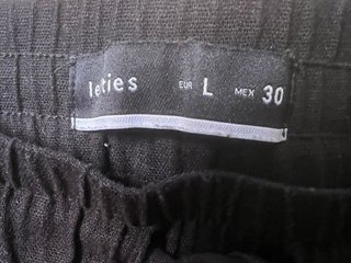 Pantalón ancho Lefties negro lino y viscosa