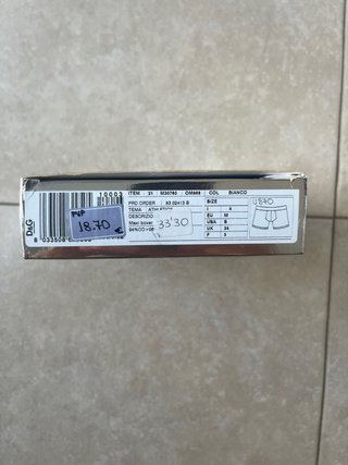 Bóxer D&G Blanco Talla M Nuevo con Etiqueta y caja