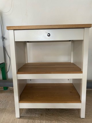 Isla Mesa auxiliar Ikea madera y blanco