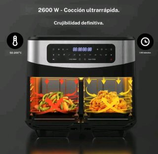 Freidora de aire 12L doble cesta