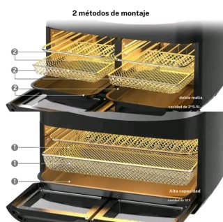 Freidora de aire 12L doble cesta