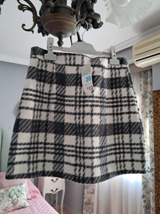 Falda de invierno a cuadros talla 38