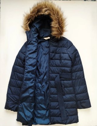 Plumón largo Hollister mujer con capucha
