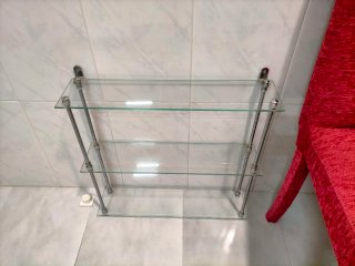 Estantería de cristal para baño