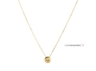 cadena oro 18k con piedra con diamante 22.5cm