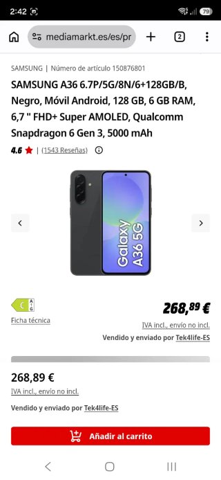 COMO NUEVO!! SAMSUNG A36 5G