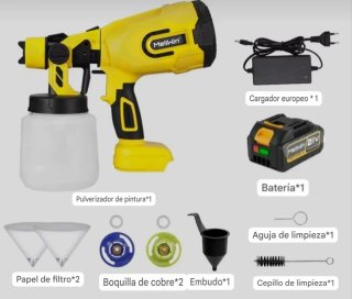 Pistola Pintura Spray Inalámbrica 1200ML