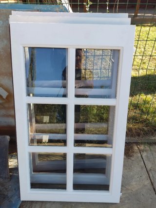 4 hojas de Ventanas Madera Maciza con Cristal