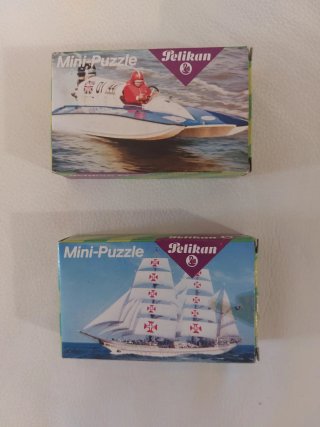 Mini Puzzle Barco y Lancha PELICAN años 70