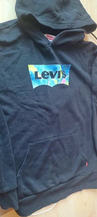 Felpa Levi's nera con logo tie-dye