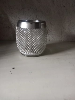 Secchiello Ghiaccio Vintage Vetro e Rete