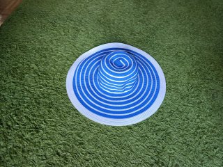 Sombrero Pamela Rayas Azul y Blanco