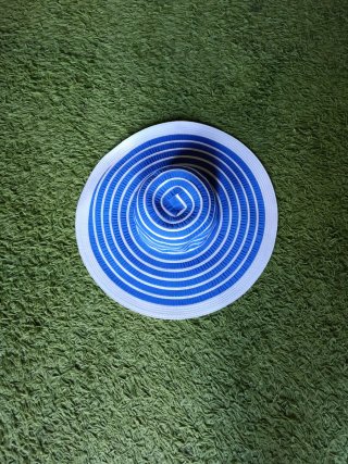 Sombrero Pamela Rayas Azul y Blanco