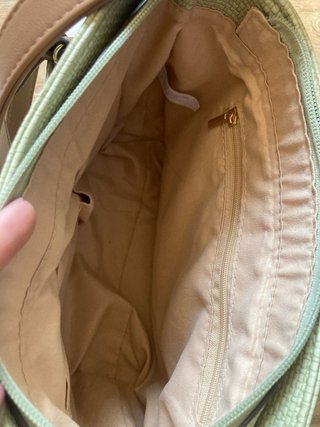 Bolso bandolera beige y marrón