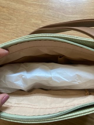 Bolso bandolera beige y marrón