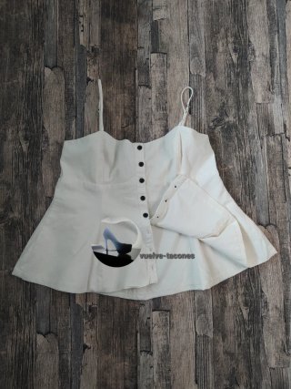 Top algodón tirantes peplum ♡ ZARA * talla L