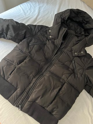 Abrigo plumas acolchado negro talla 42