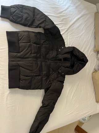 Abrigo plumas acolchado negro talla 42
