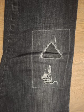 Jeans uomo neri strappati di Twomen. Taglia 32.