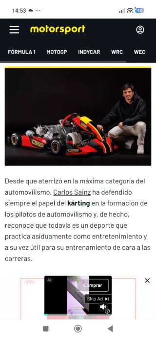 Karting kart CS55 OTK como nuevo, categoría Mini.