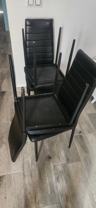 Juego de 4 Sillas Comedor Negras