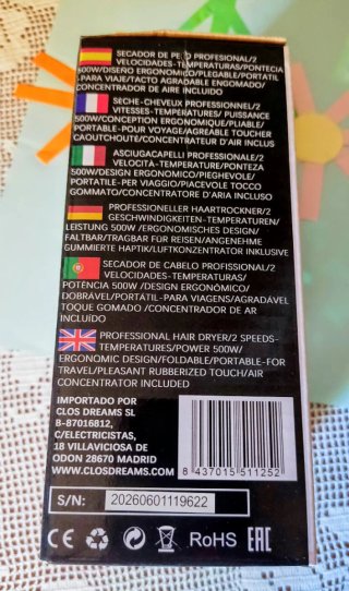 Secador de pelo EUROTEC plegable