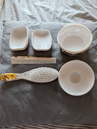 Set bagno vintage tessuto floreale anni 60/70