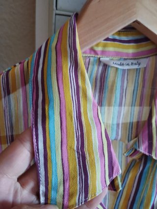 Camisa sin mangas de rayas multicolor