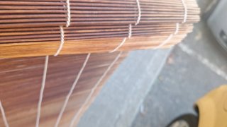 2 Estores enrollables de bambú y madera