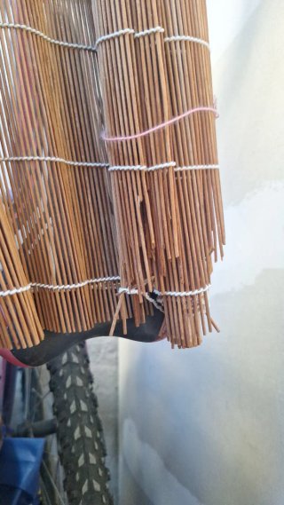 2 Estores enrollables de bambú y madera