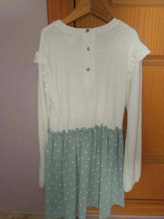 Vestido Dadati blanco y verde