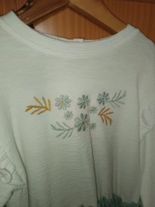 Vestido Dadati blanco y verde
