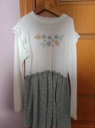 Vestido Dadati blanco y verde