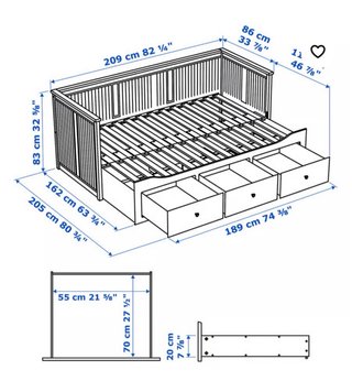 Diván IKEA Hemnes con 2 colchones