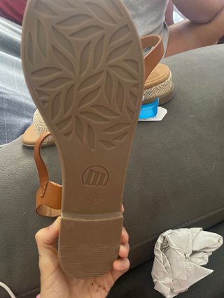 Sandalias MTNG cuña esparto marrón y beige
