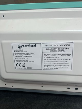 Microondas Grunkel Vintage MW-DG V 20L 700W Turque